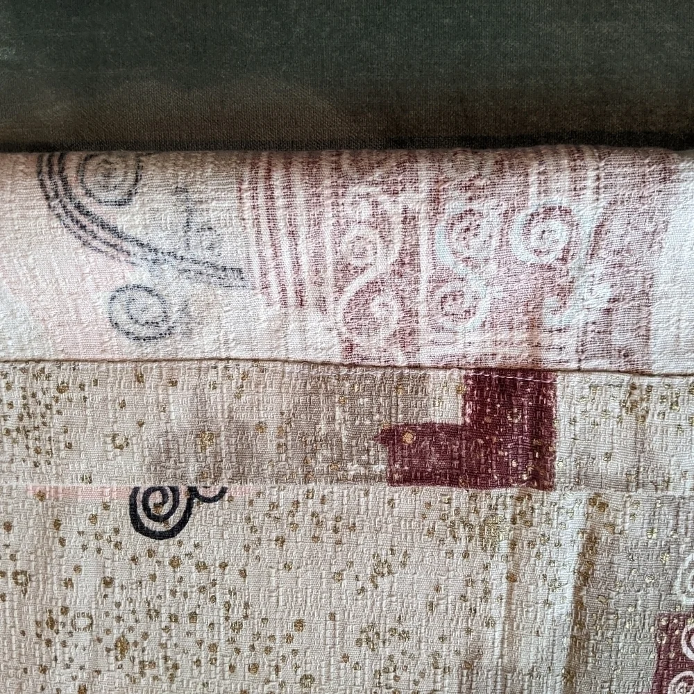 PAIR of Vintage 1950s Bark Cloth Curtains